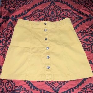 Yellow jean skirt
